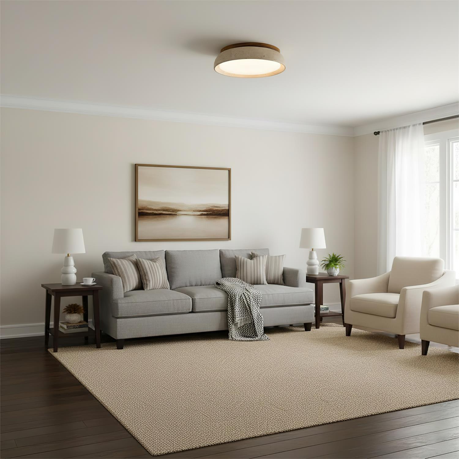 Piedra Travertine Ceiling Light - Image 44