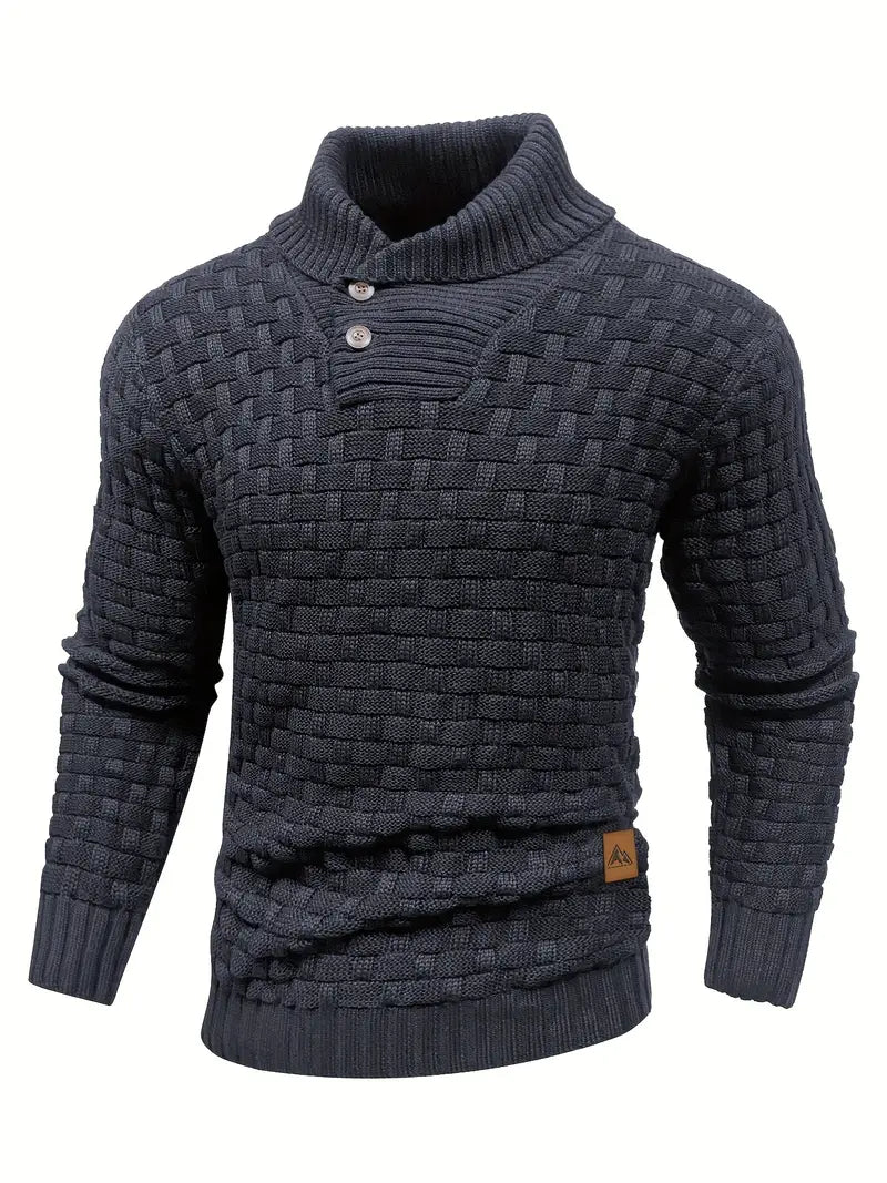 Men's Elegant Warm Knitted High Neck Sweater