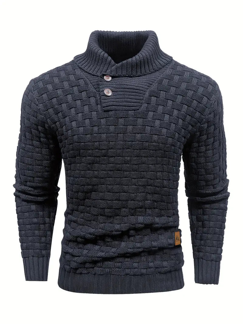 Men's Elegant Warm Knitted High Neck Sweater