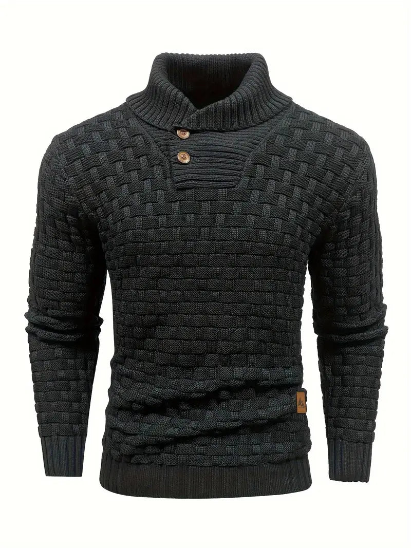 Men's Elegant Warm Knitted High Neck Sweater