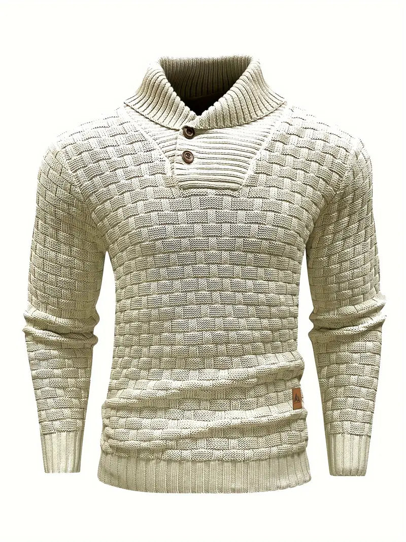 Men's Elegant Warm Knitted High Neck Sweater