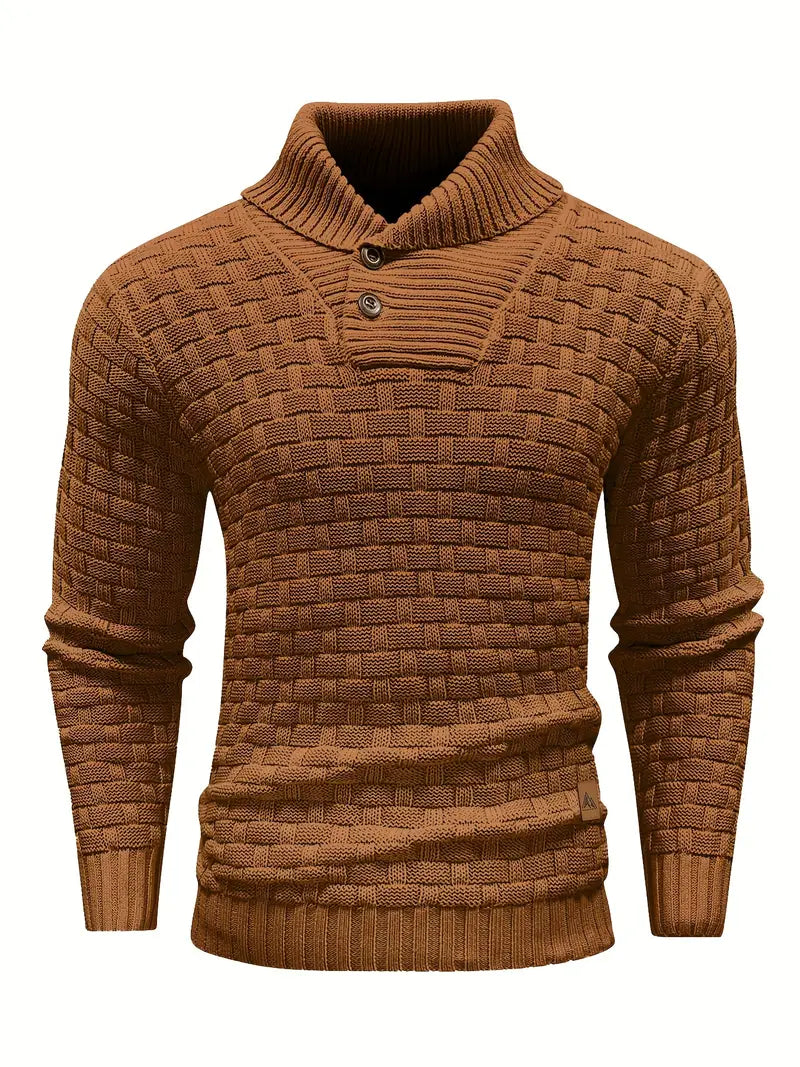 Men's Elegant Warm Knitted High Neck Sweater