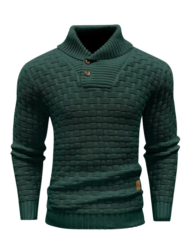 Men's Elegant Warm Knitted High Neck Sweater