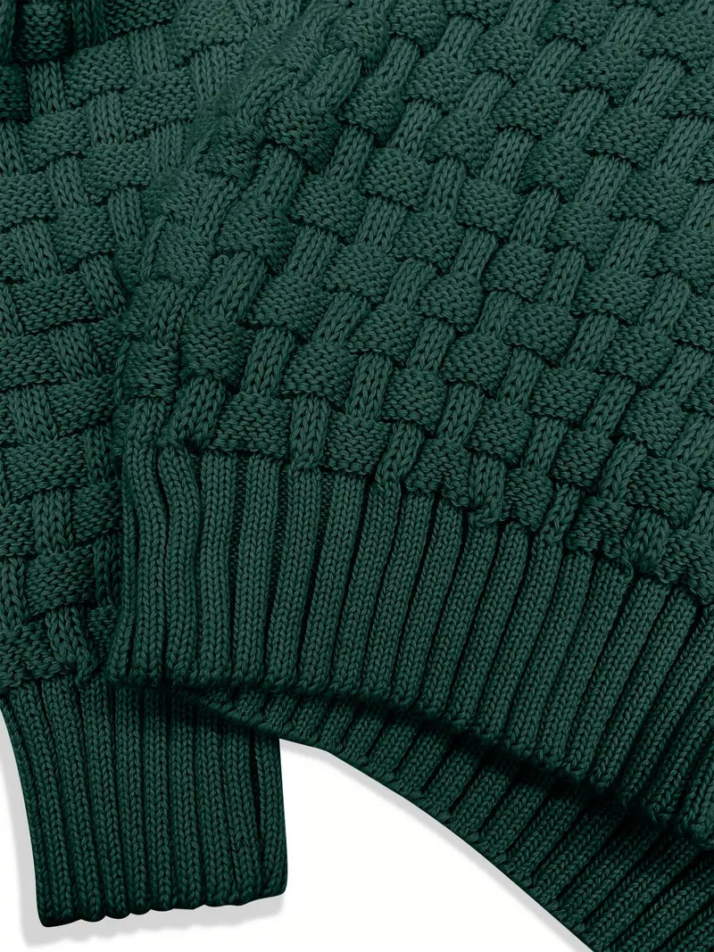 Men's Elegant Warm Knitted High Neck Sweater