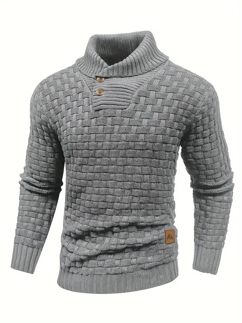 Men's Elegant Warm Knitted High Neck Sweater