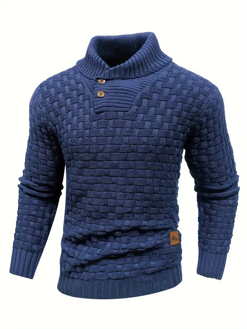 Men's Elegant Warm Knitted High Neck Sweater