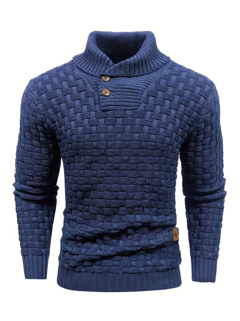 Men's Elegant Warm Knitted High Neck Sweater