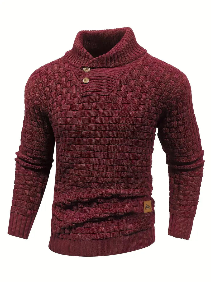 Men's Elegant Warm Knitted High Neck Sweater