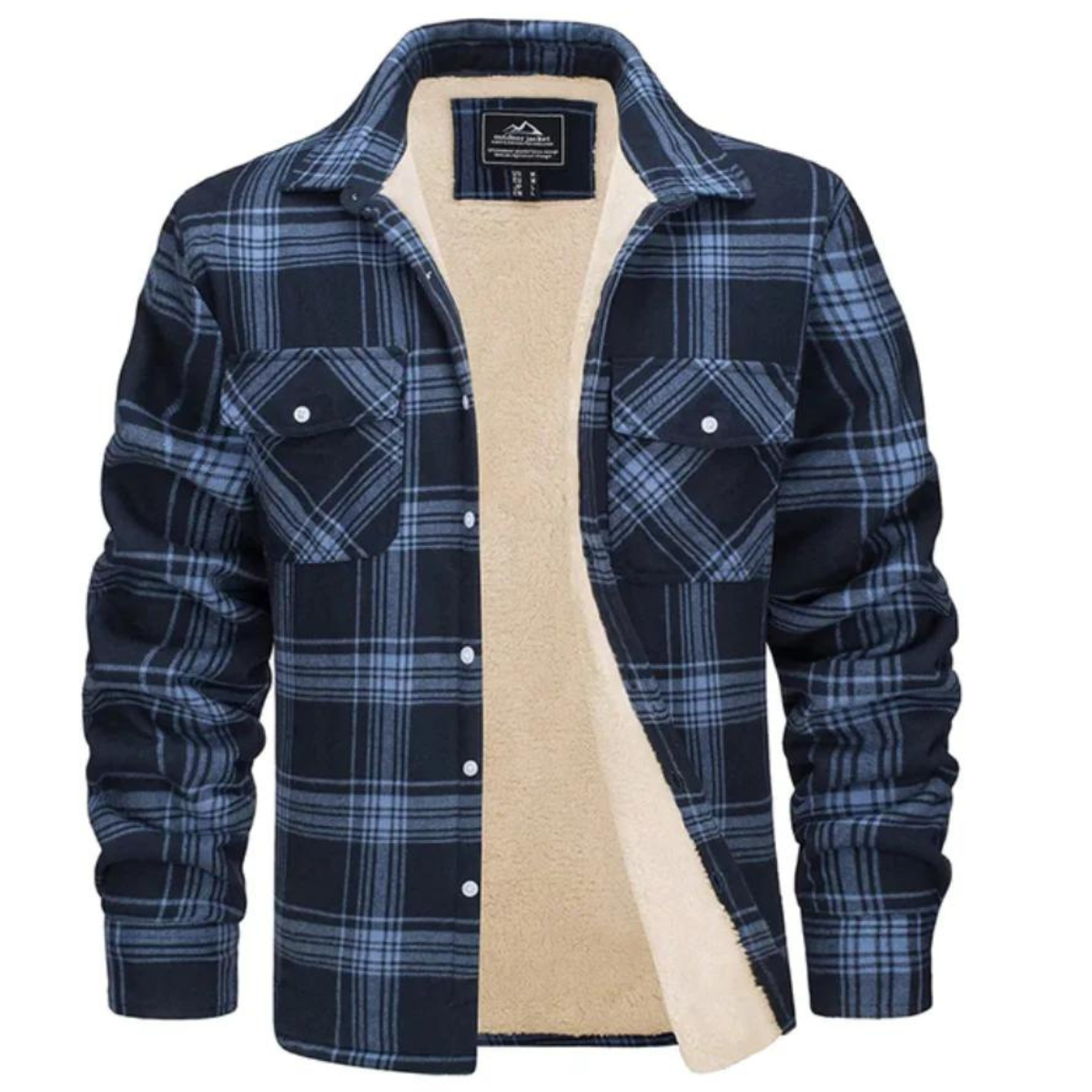 Warm and Stylish Plaid Shirt Jacket for Men