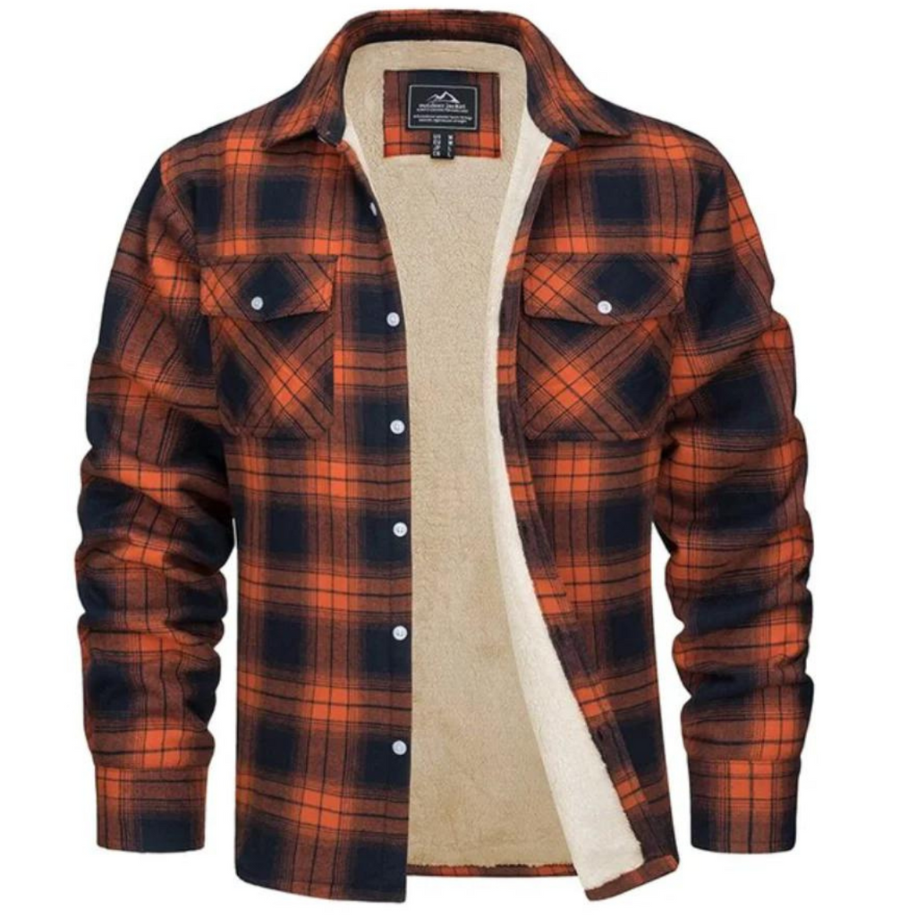 Warm and Stylish Plaid Shirt Jacket for Men