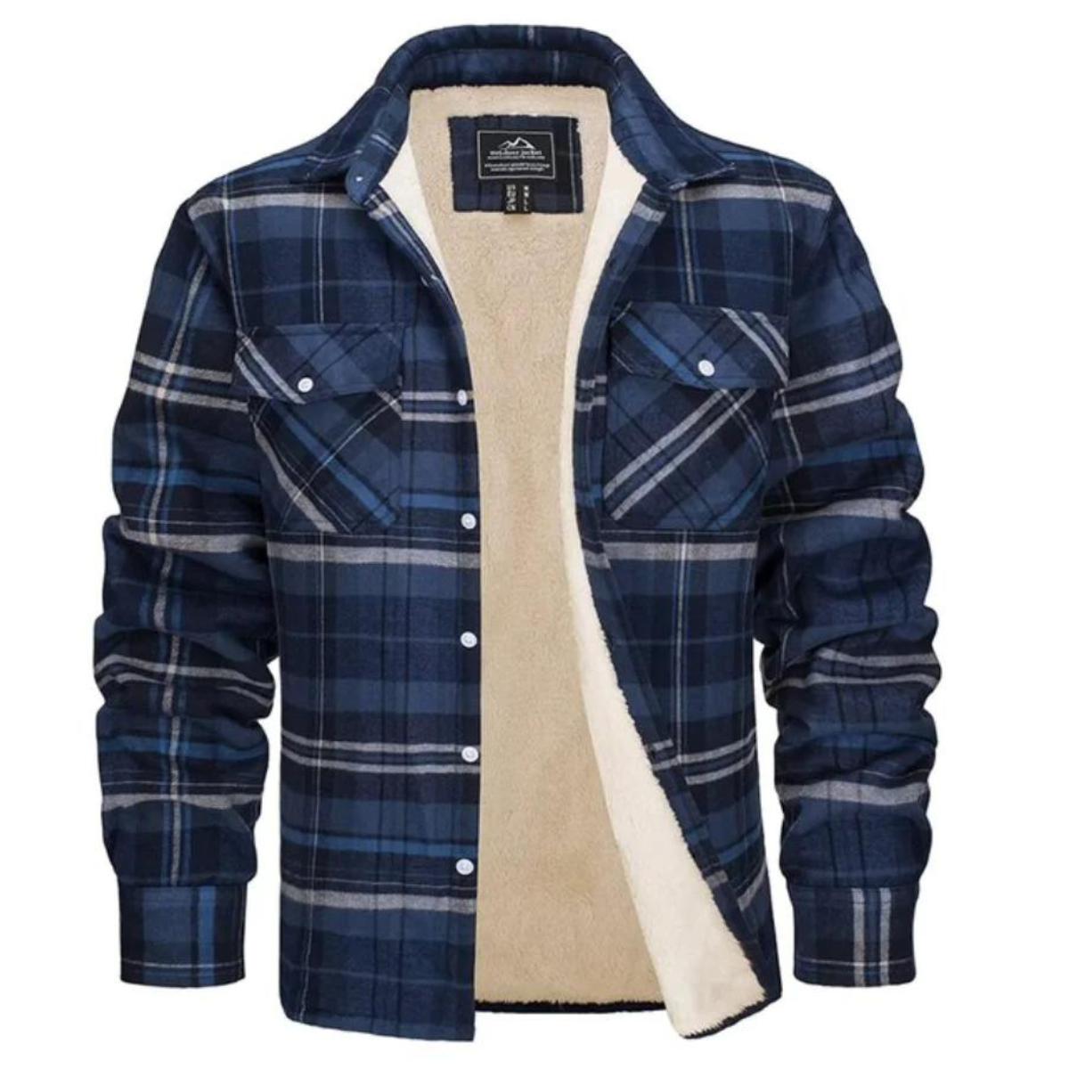 Warm and Stylish Plaid Shirt Jacket for Men