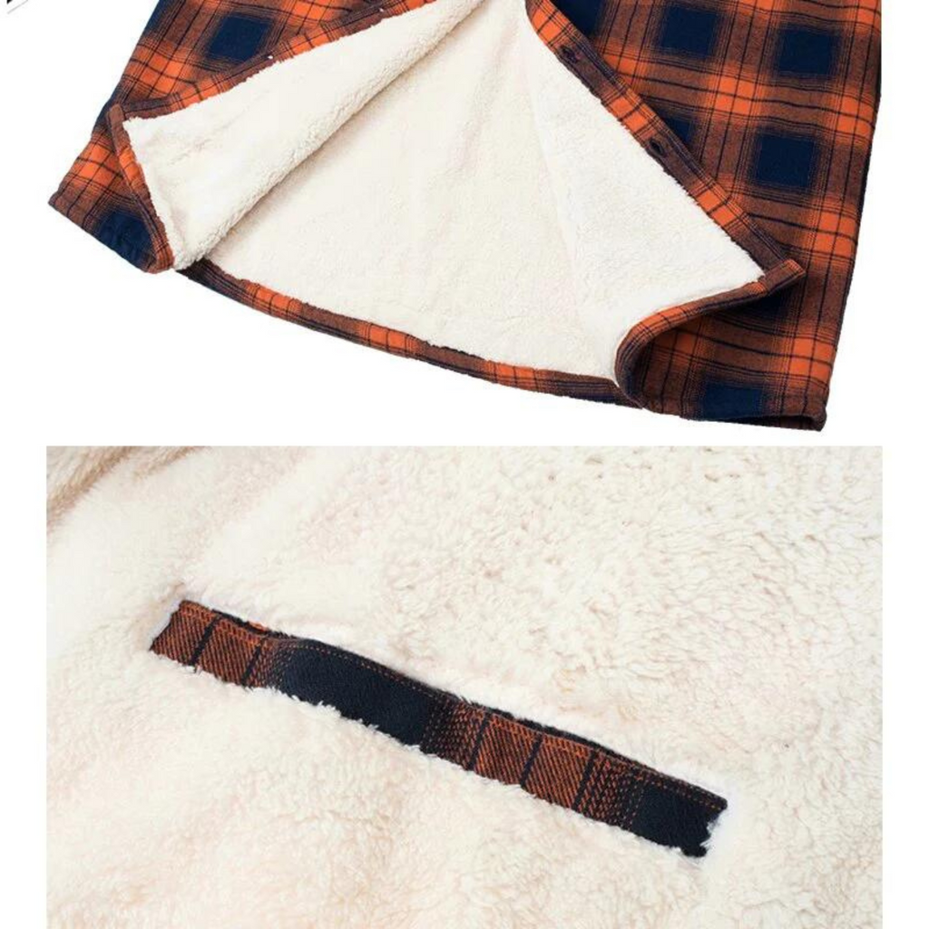 Warm and Stylish Plaid Shirt Jacket for Men