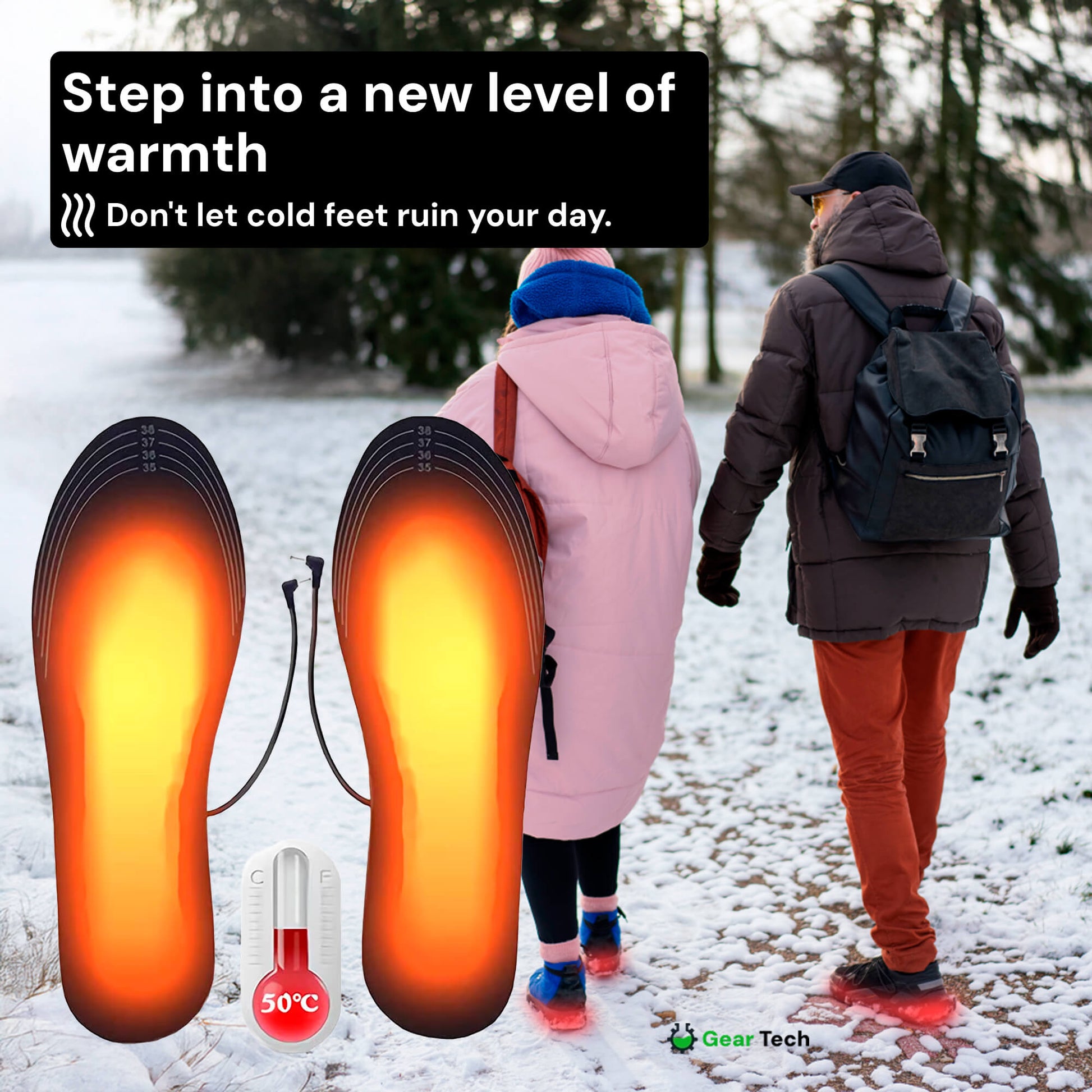 Rechargeable Electric Heated Insoles for Winter Boots – USB Powered
