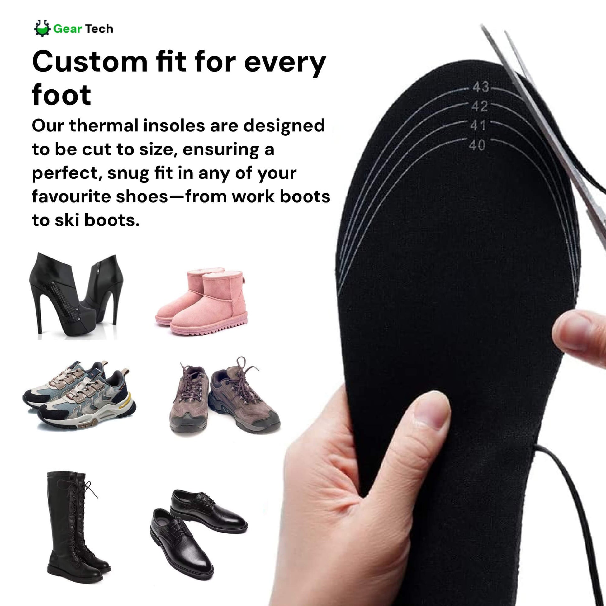 Rechargeable Electric Heated Insoles for Winter Boots – USB Powered