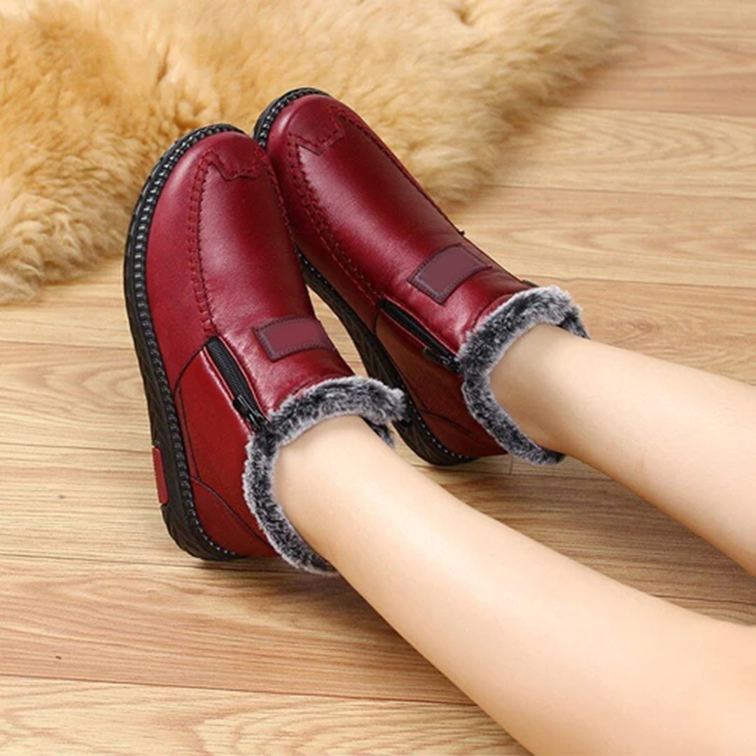 Women's Thermal Warm Insulation Winter Boots with Zipper and Non-Slip Sole