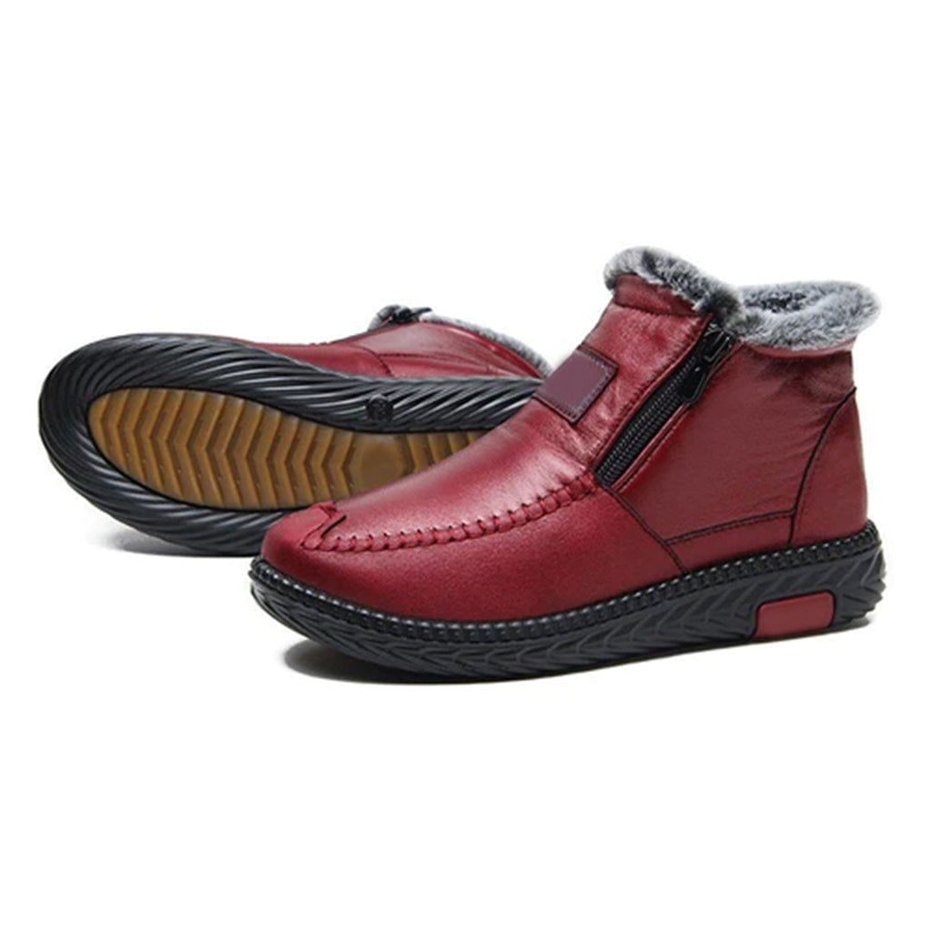Women's Thermal Warm Insulation Winter Boots with Zipper and Non-Slip Sole