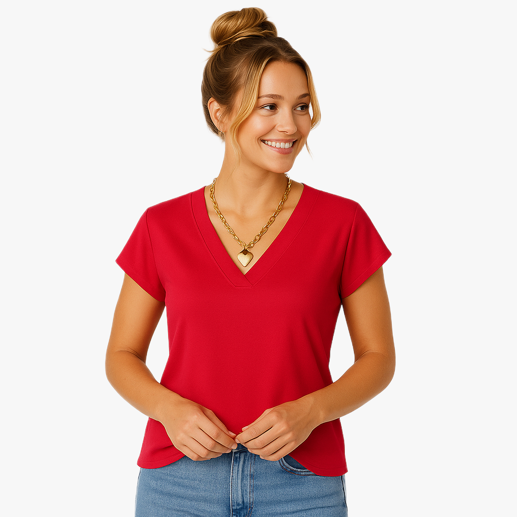 Chic V-Neck Sleeveless Ladies Top