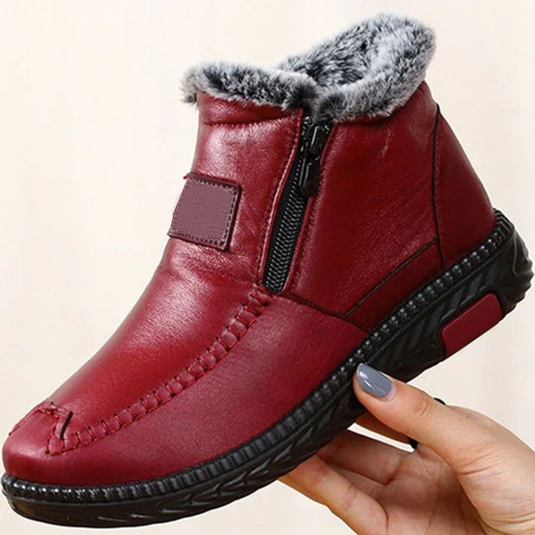 Women's Thermal Warm Insulation Winter Boots with Zipper and Non-Slip Sole