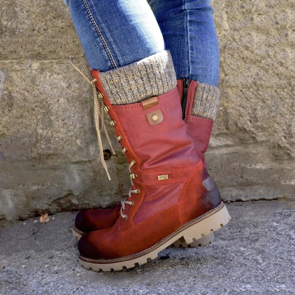 Women’s Fashion Lace Thermal Non-slip Winter Boots for Cold-Weather