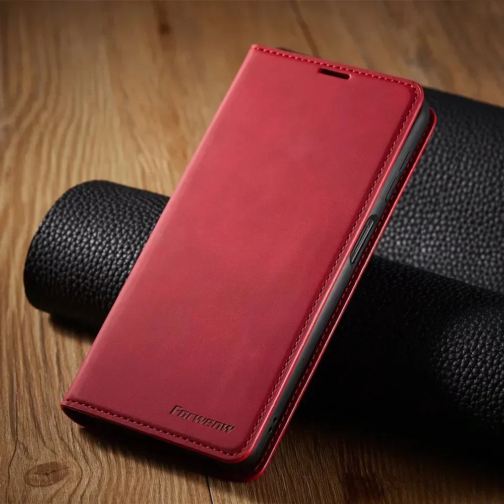 Leather Wallet Case Magnetic Flip Cover - Image 6