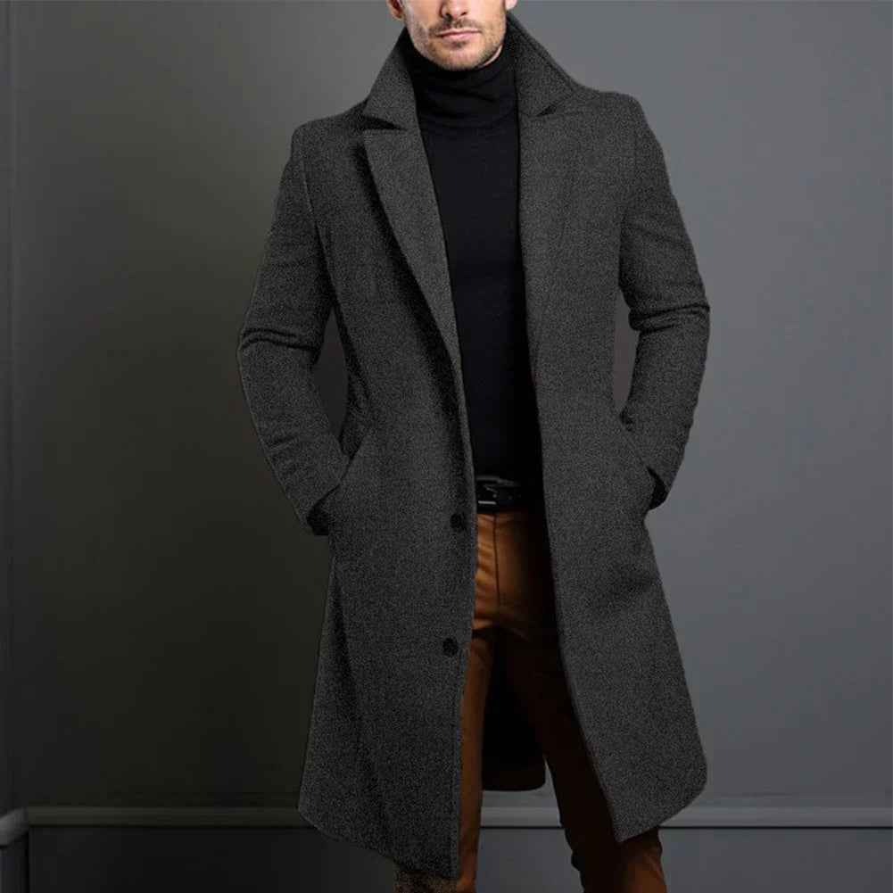 Men’s Classic Formal Warm Long Overcoat