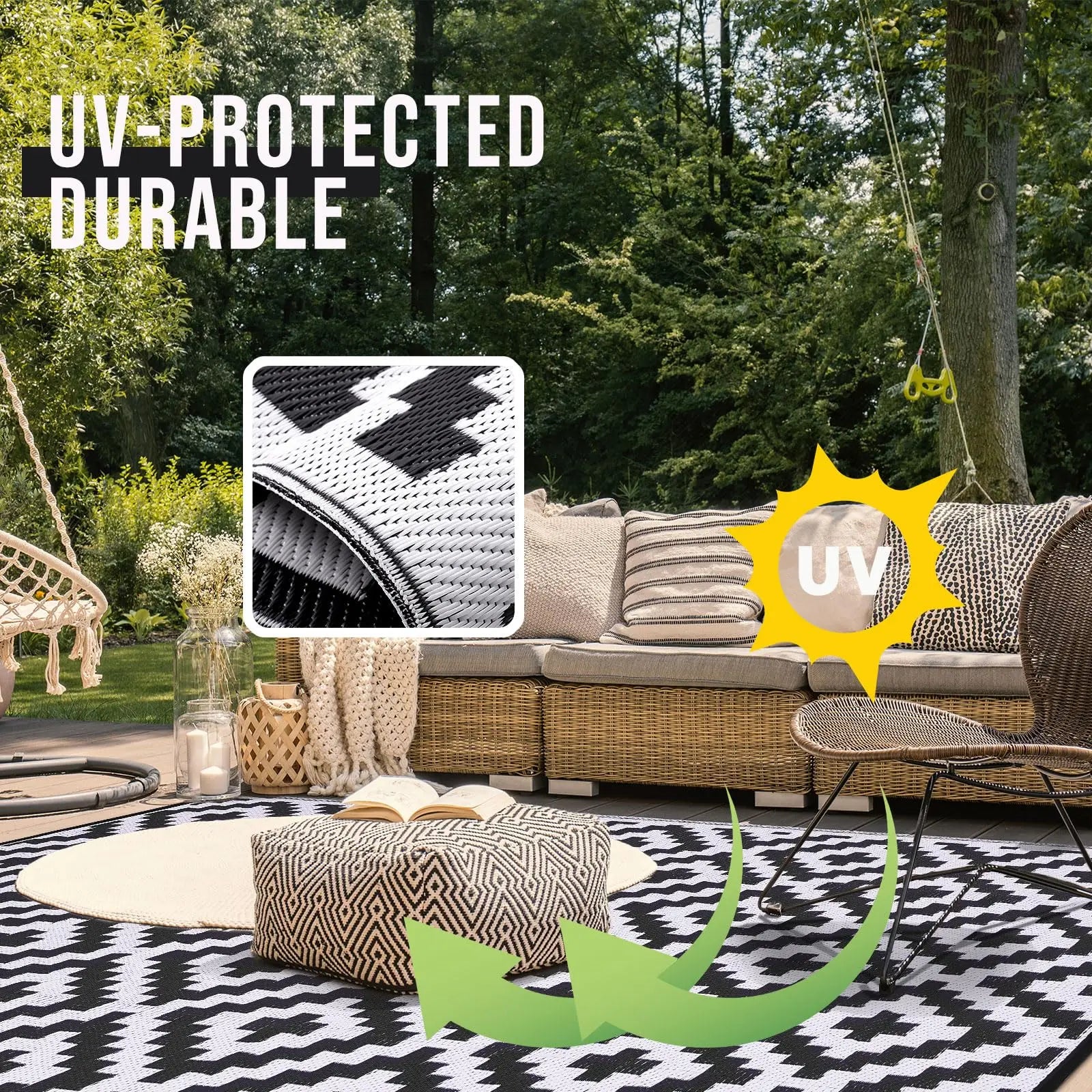 Harbour Haven Outdoor Rug | Reversible Waterproof Patio Mat - Image 5