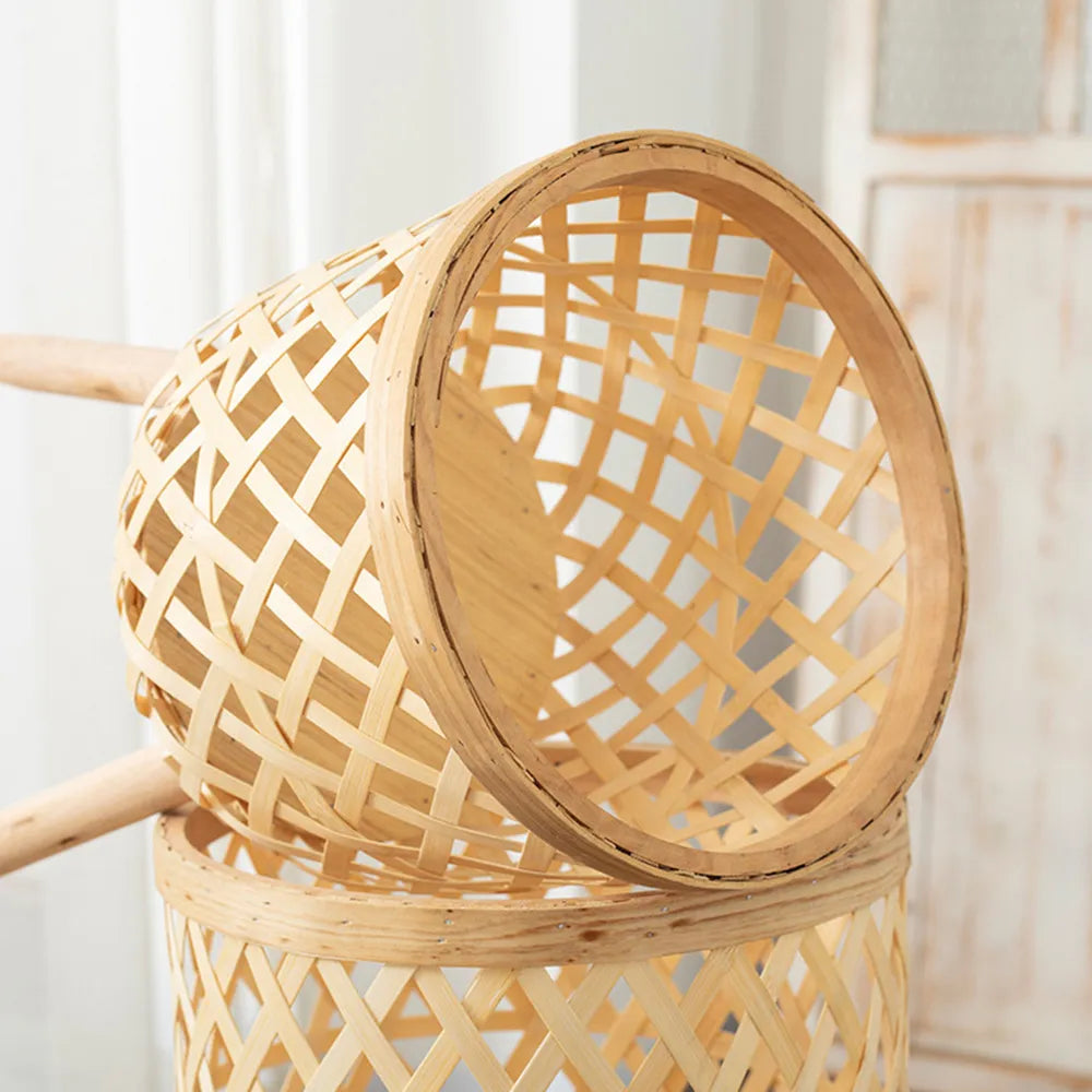 Bamboo Plant Stand Indoor Woven Flower Display Holder Boho Decor - Image 6