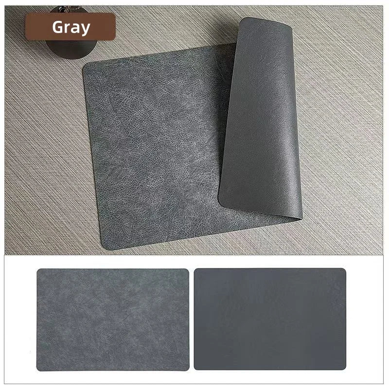 Faux Leather Placemats Double Sided Waterproof Heat Resistant Dining Table Set - Image 12