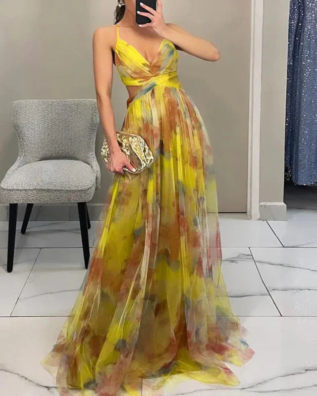 Women's Elegance Floral Maxi Dress - Ideal for Garden Parties and Beach Outing