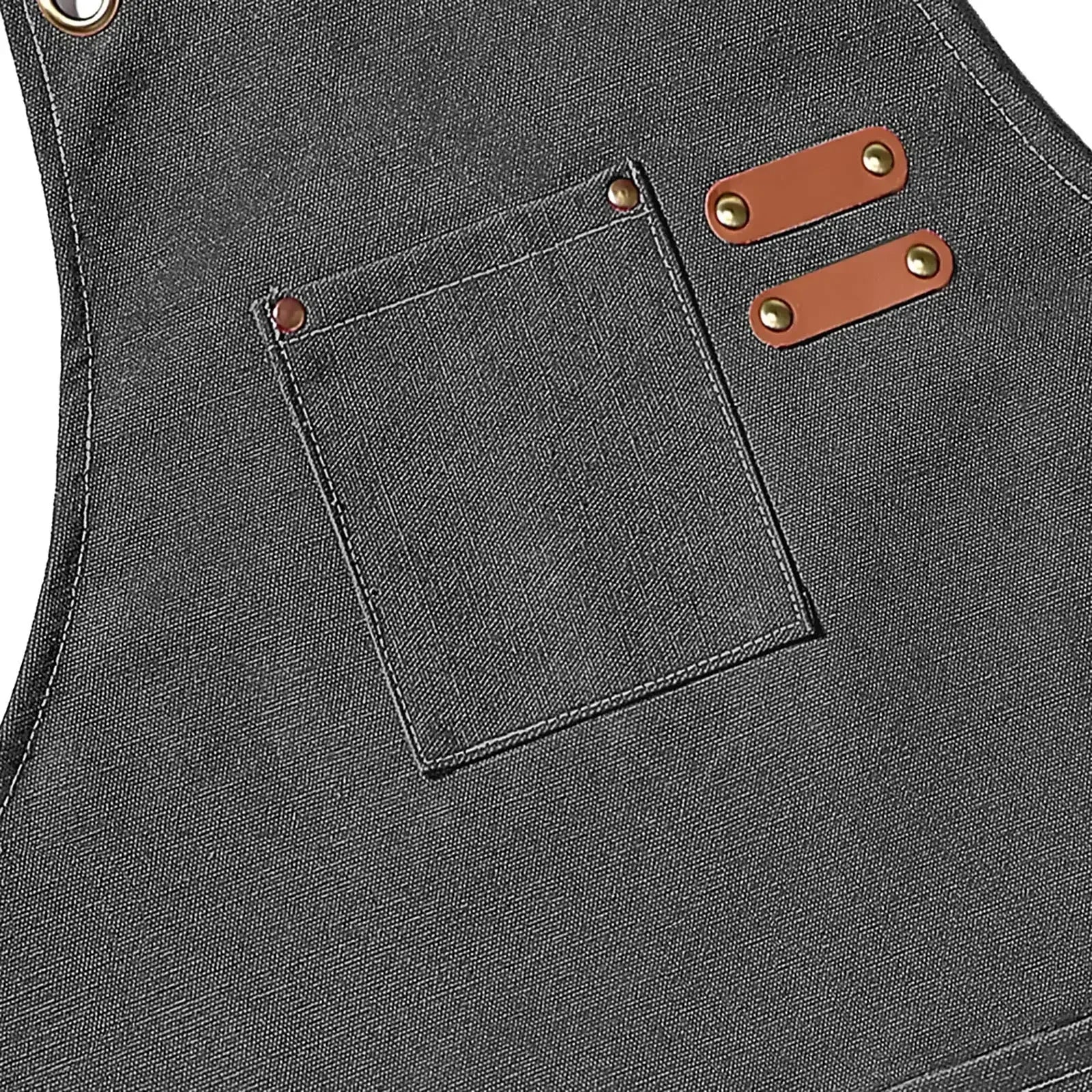 Canvas Apron Unisex Chef Kitchen Workwear Pockets Adjustable Fit - Image 4