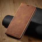 Leather Wallet Case Magnetic Flip Cover - Image 4