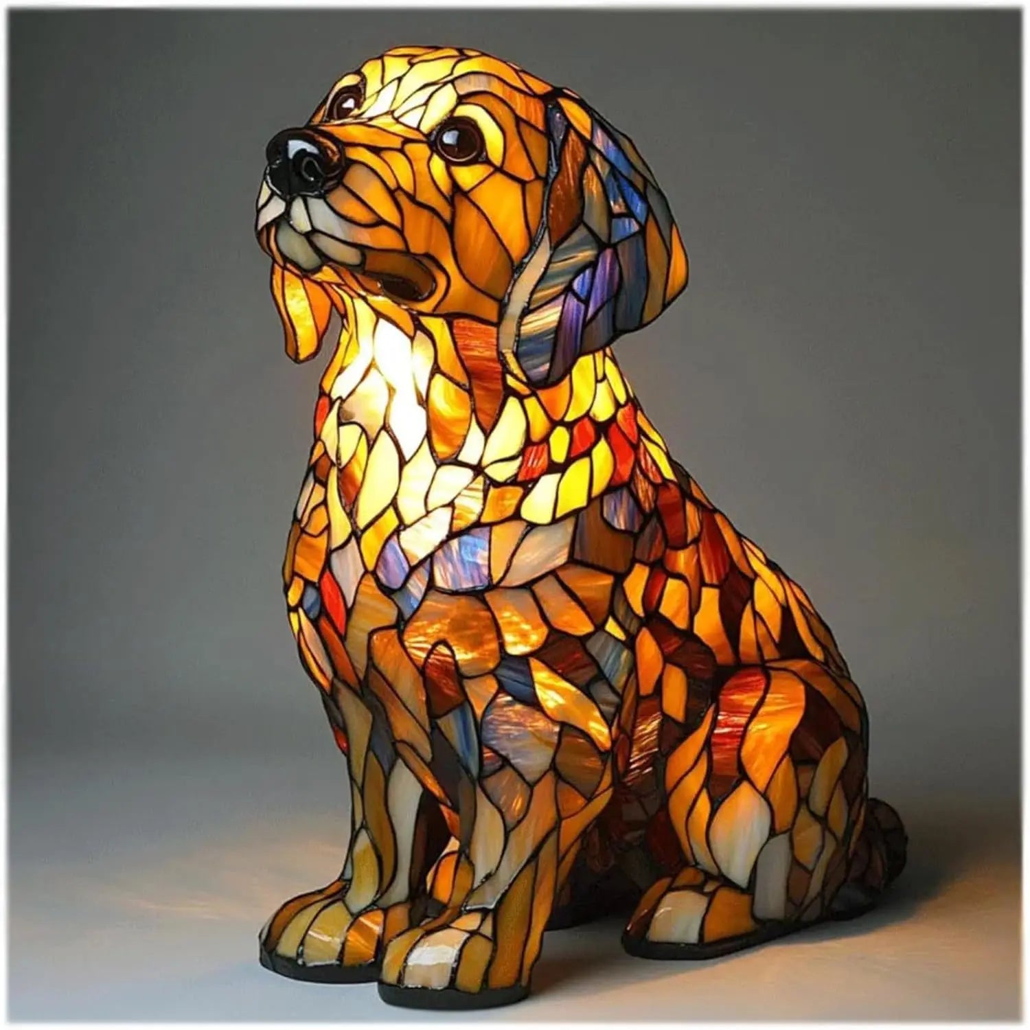 Colorful Dog Figurine Table Lamp Playful Artistic Home Décor - Image 3