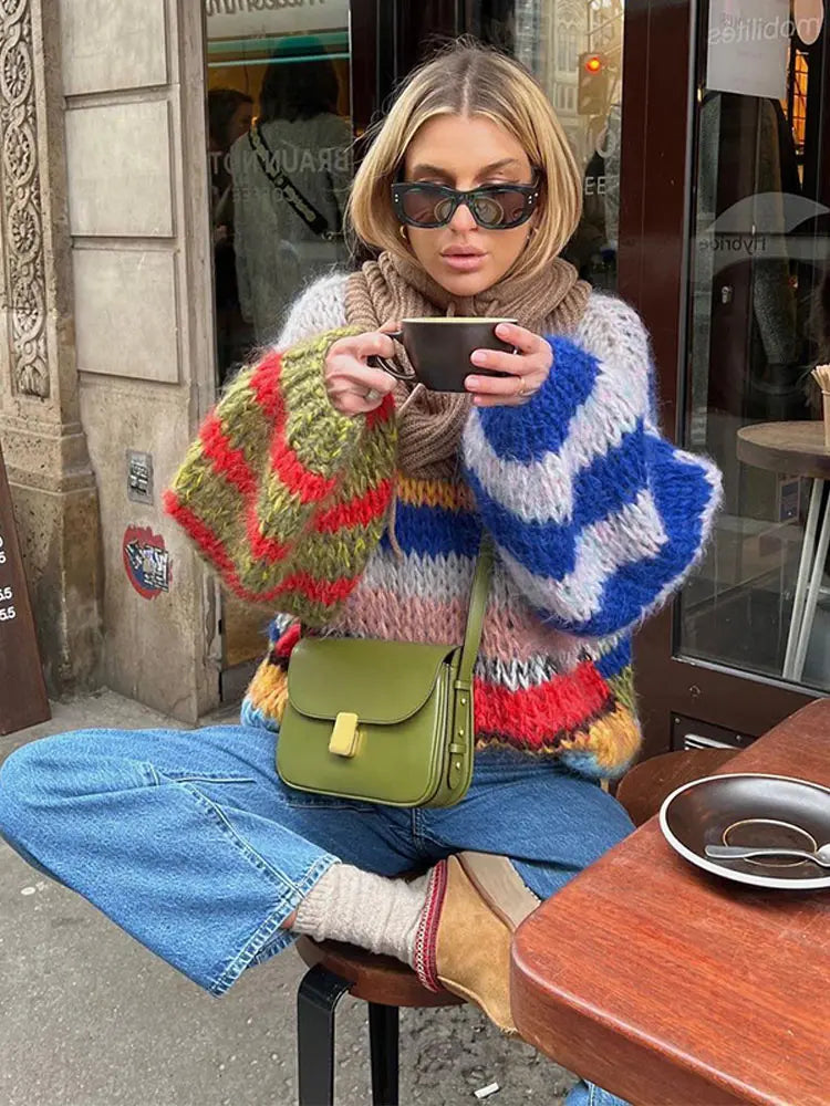 Fashion Cosy Outdoor Multicoloured Sweater for Women