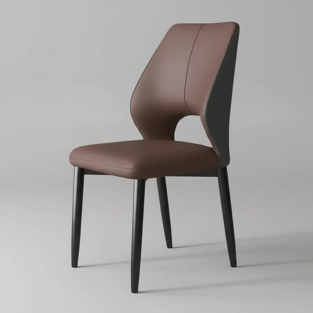 Modern Leather Dining Chair with Backrest