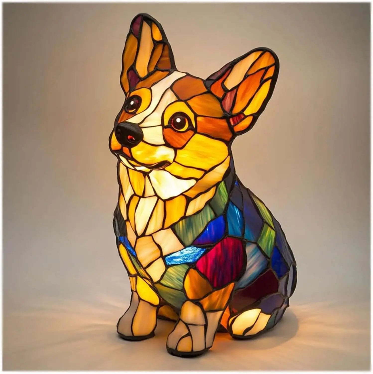 Colorful Dog Figurine Table Lamp Playful Artistic Home Décor - Image 19