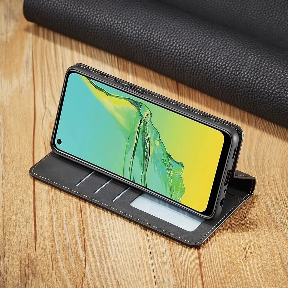 Leather Wallet Case Magnetic Flip Cover - Image 2