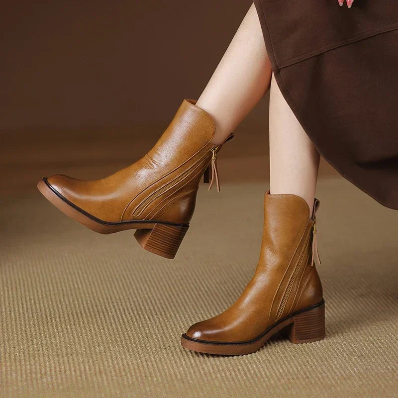 Women's Timeless Modern Durable Ankle Boots with Side Zipper