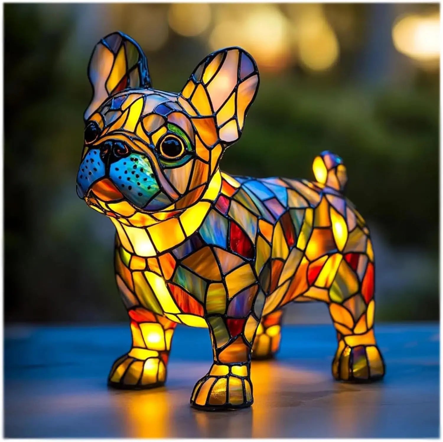 Colorful Dog Figurine Table Lamp Playful Artistic Home Décor - Image 4