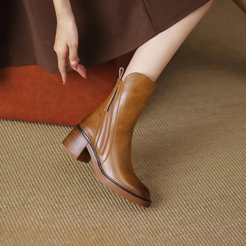 Women's Timeless Modern Durable Ankle Boots with Side Zipper
