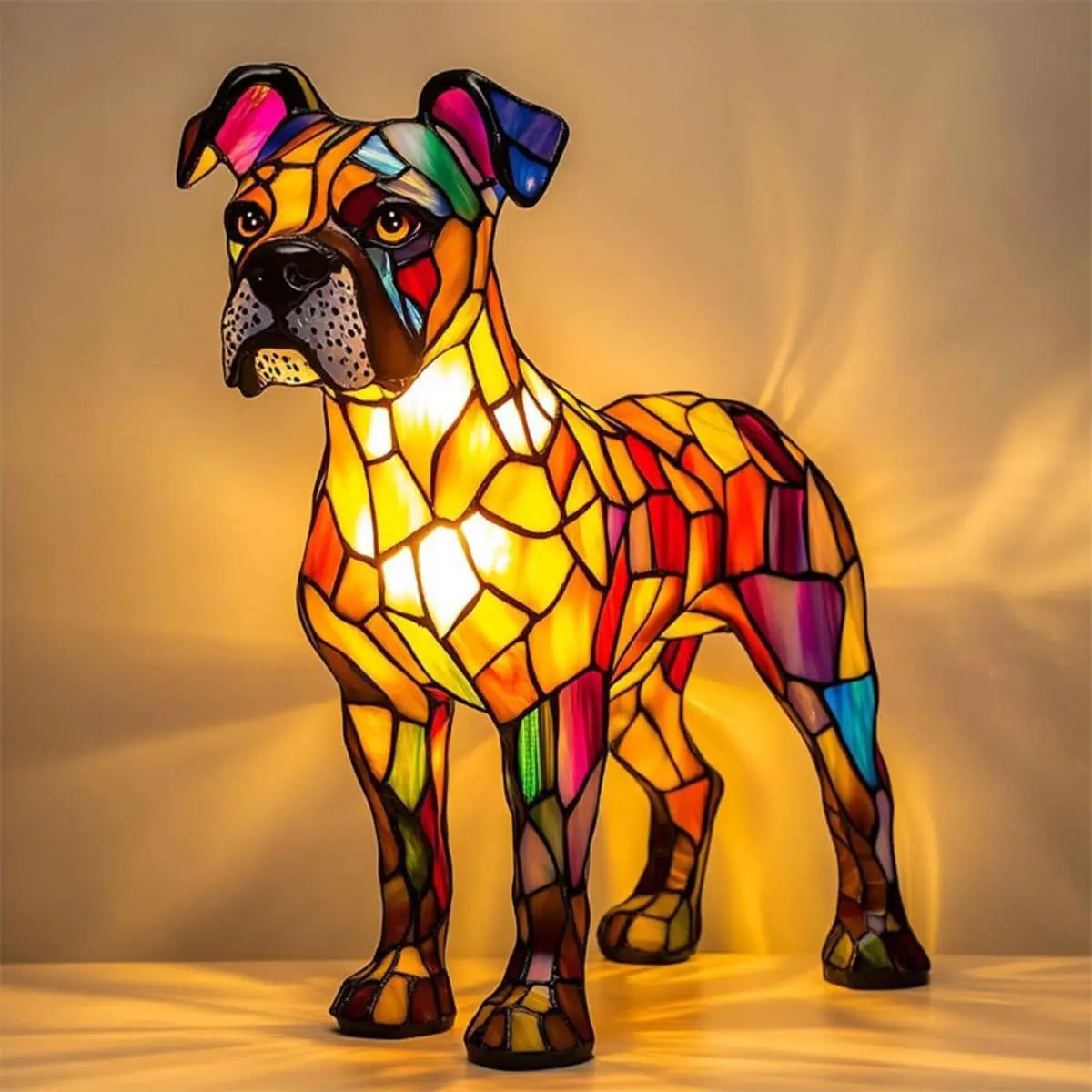 Colorful Dog Figurine Table Lamp Playful Artistic Home Décor - Image 14