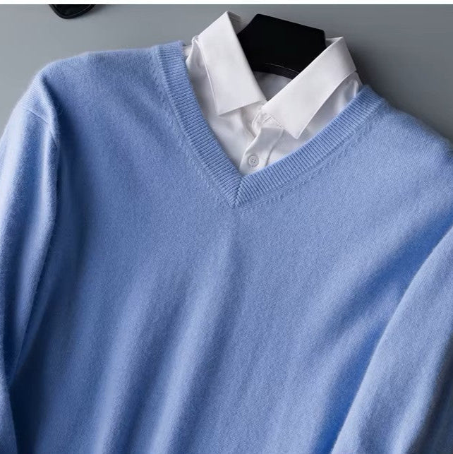 Men’s Versatile V-Neck Daily Sweater - Smart Essential Knitwear