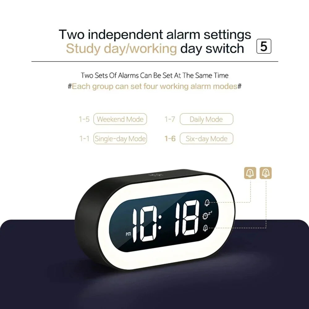 Digital Sunrise Alarm Clock Dimmable Night Light and Natural Wake Sounds - Image 2
