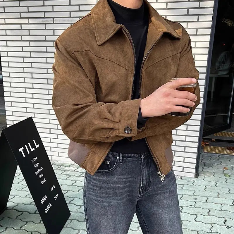 Modern Fashion Outdoor Leather Coat for Men