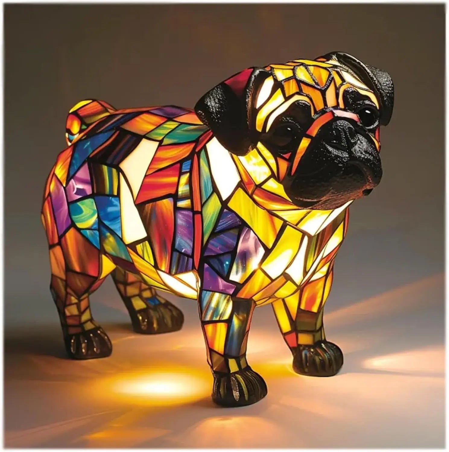 Colorful Dog Figurine Table Lamp Playful Artistic Home Décor - Image 5