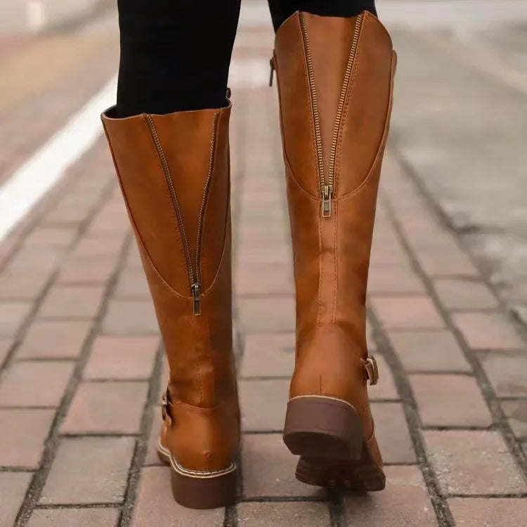 Women’s Versatile Outdoor High Leather High Boots