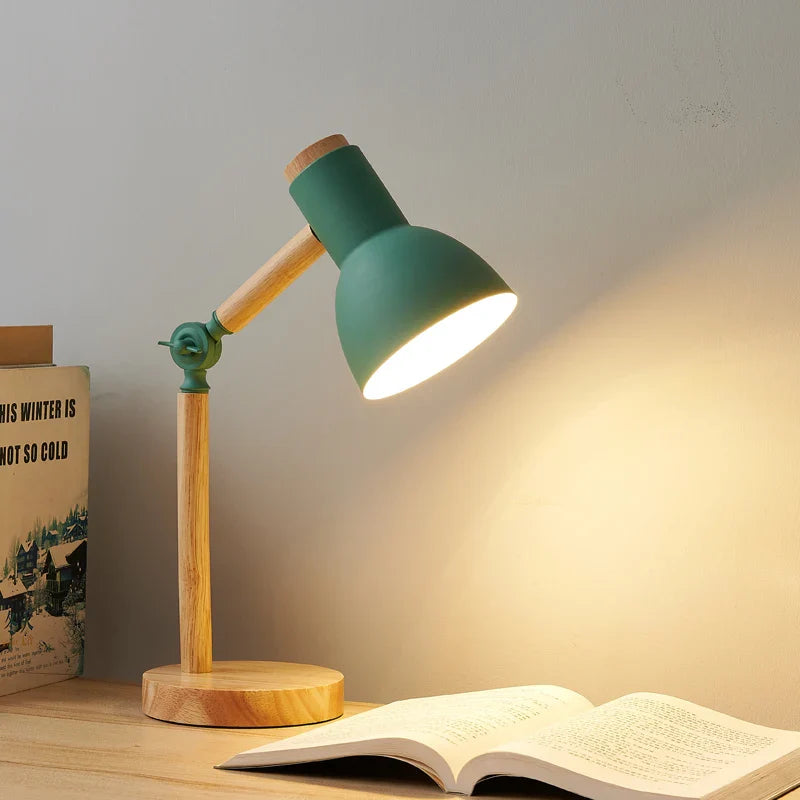 Wooden Desk Lamp Adjustable Nordic Modern Table Light
