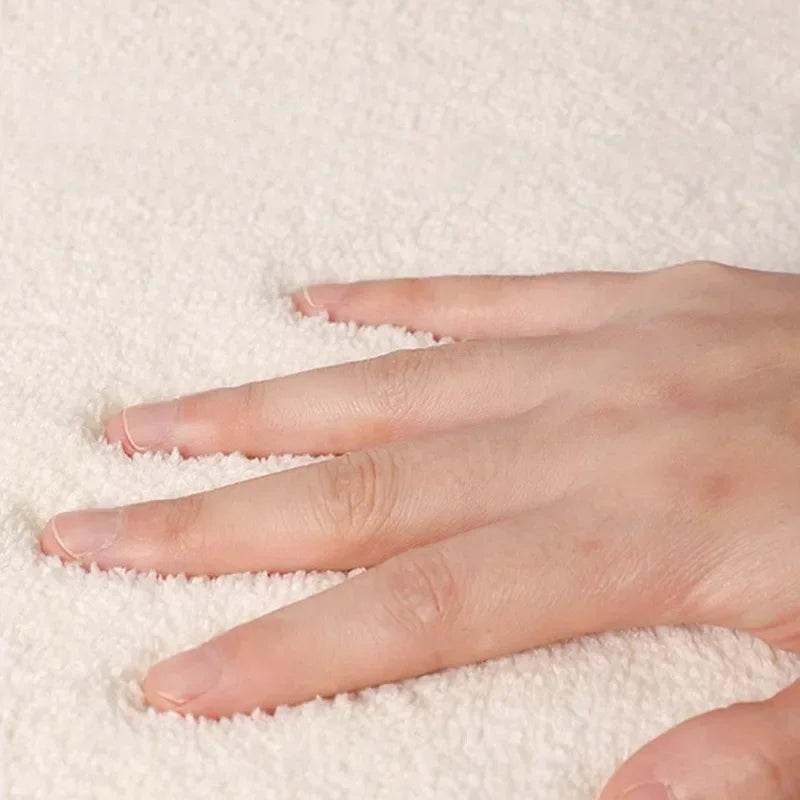 Irregular Shaped Rug Cream Non Slip Soft Area Carpet - Image 4