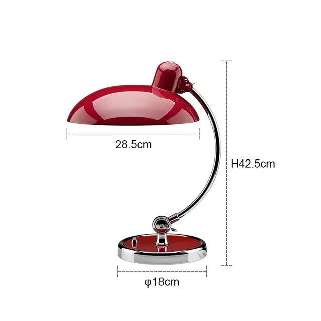 Modern Table Lamp Curved Chrome Metal Bedside Bauhaus Design - Image 9