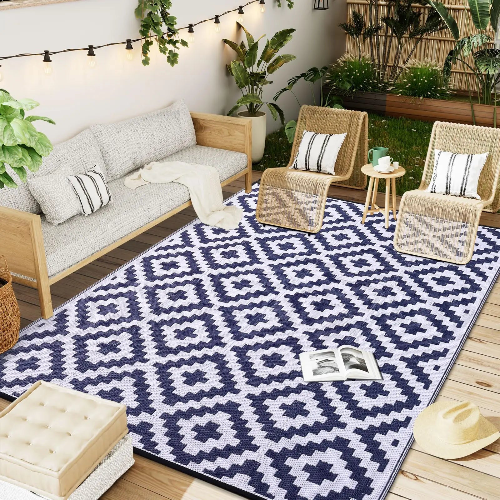 Harbour Haven Outdoor Rug | Reversible Waterproof Patio Mat - Image 10
