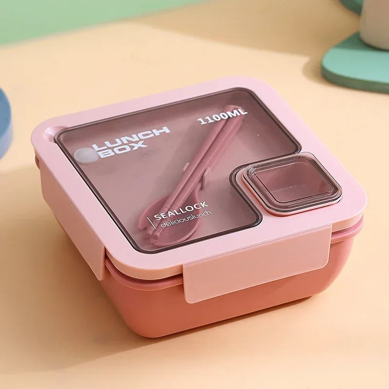 Bento Lunch Box Leak Proof Portable Container Utensils Microwave Safe - Image 4